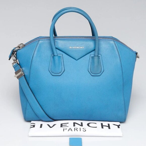 Givenchy Light Blue Sugar Goatskin Leather Medium Antigona Bag - Picture 10 of 12